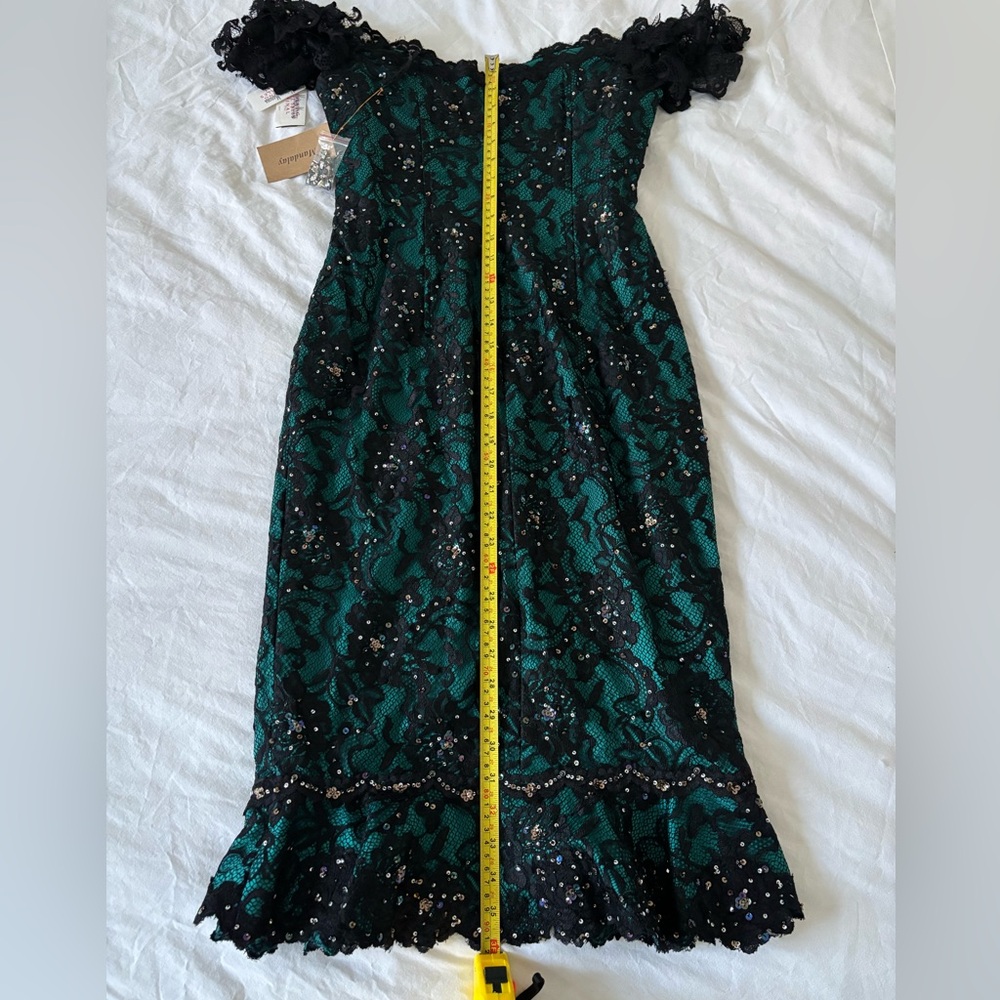 Mandalay Cocktail Dress in Black & Turquoise NWT - Picture 9 of 11